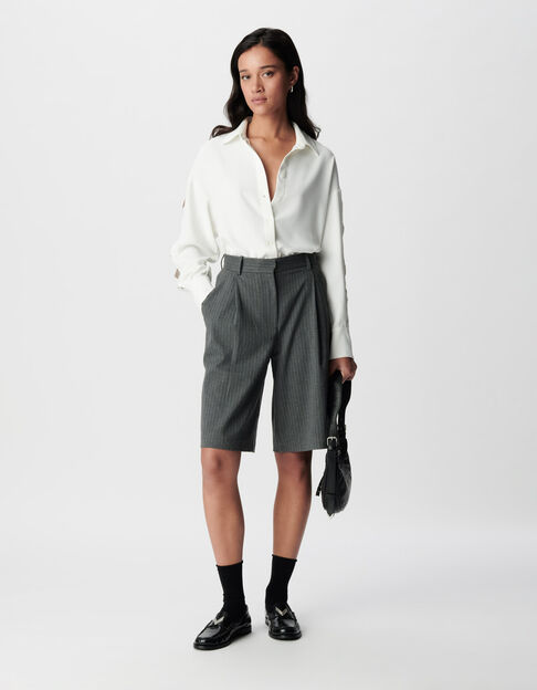 Grau gestreifte Tennis-Bermudas f&uuml;r Damen - IKKS