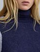 Gestreifter Jacquard-Pullover f&uuml;r Damen in Marineblau-4