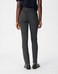 Graue schmale Jeans mit hoher Taille und Nietenverzierung Nina Damen-4