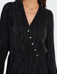 Vestido largo negro microplisado I.Code -3