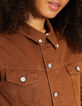 Veste en jean cognac à boutons paillettes I.Code -3