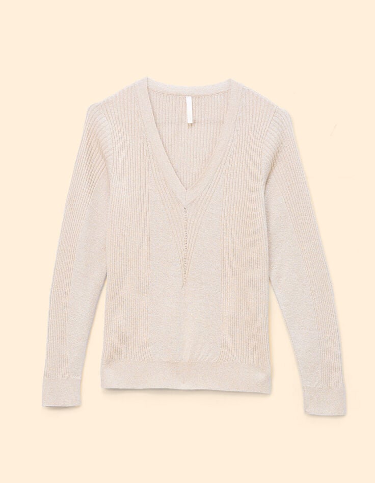 Gold lurex rib knit sweater I.Code-6 Gold lurex rib knit sweater I.Code-6