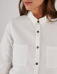 Cremeweißes Jeanshemd mit Druckknöpfen I.Code-2 Cremeweißes Jeanshemd mit Druckknöpfen I.Code-2