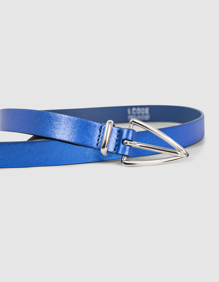Kobalt metallic leren riem I.Code-5