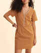 Robe camel imprim&eacute; floral c&oelig;ur I.Code-1