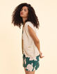 Ecru vest tricot zonder mouwen I.Code-3