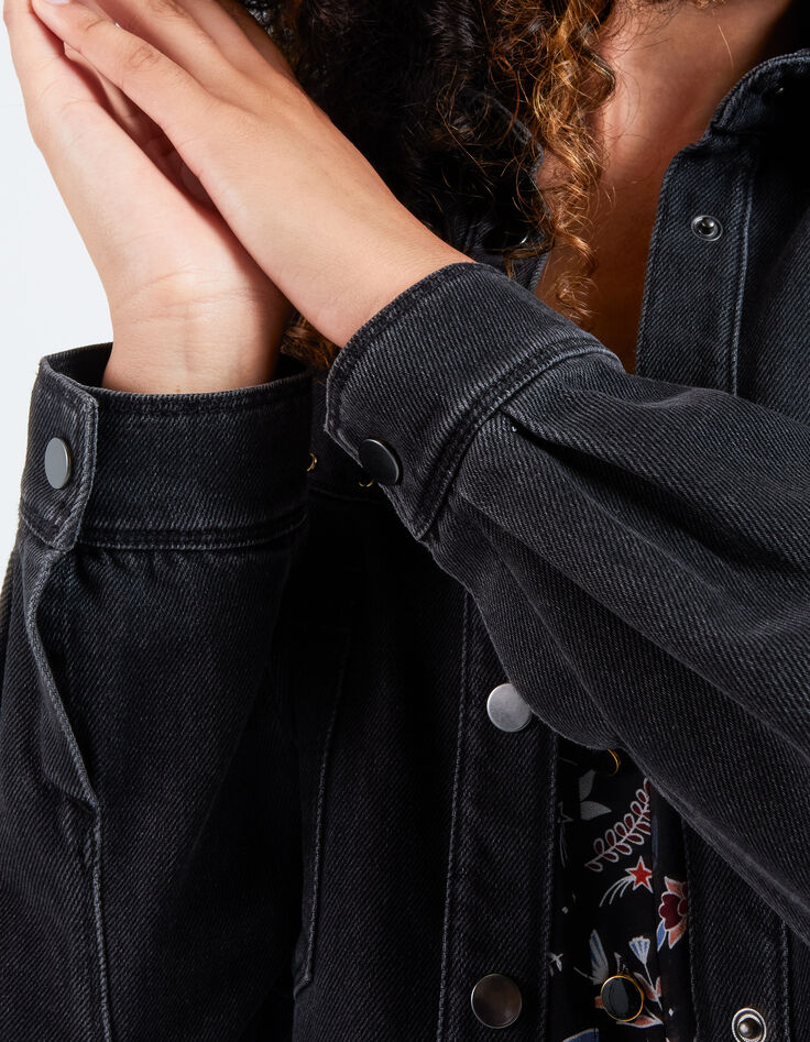 Sobrecamisa vaquera negra con tachuelas I.Code -2