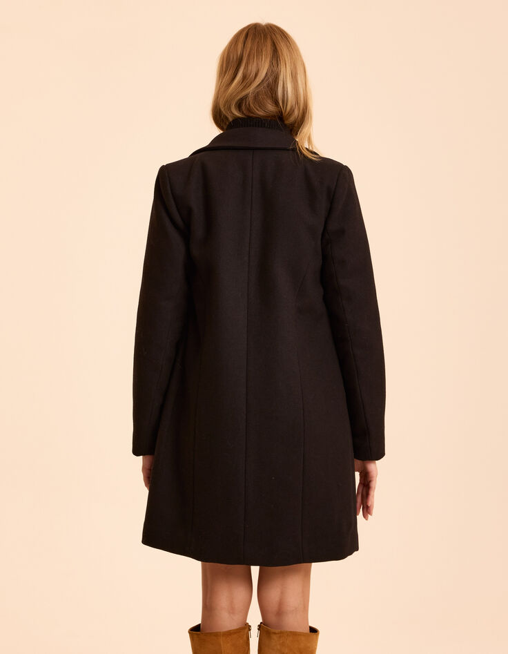 I.Code black coat with detachable facing-4 I.Code black coat with detachable facing-4