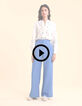 Off-white Bluse mit mehrfarbigen Blumen bestickt I.Code-2