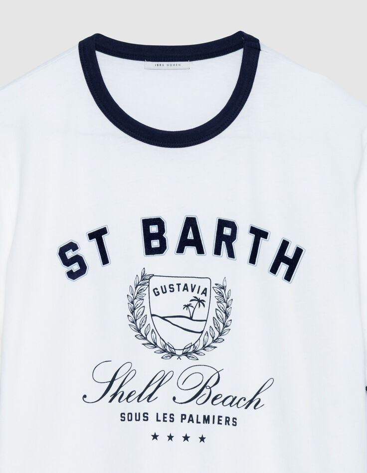 Wei&szlig;es T-Shirt mit Rundhalsausschnitt aus Bio-Baumwolle f&uuml;r Damen-7