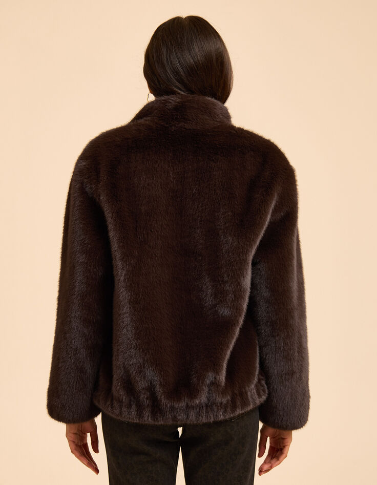 I.Code brown cocooning coat-4