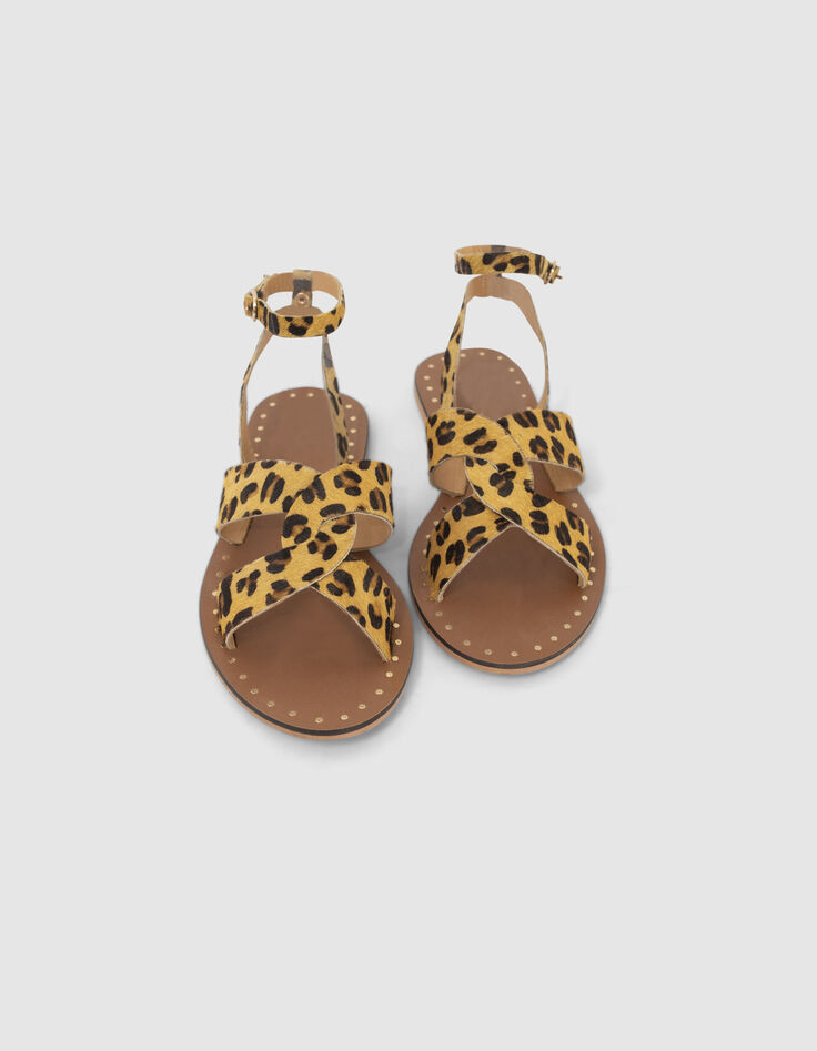 Ledersandalen mit Leopardentupfen I.Code-4
