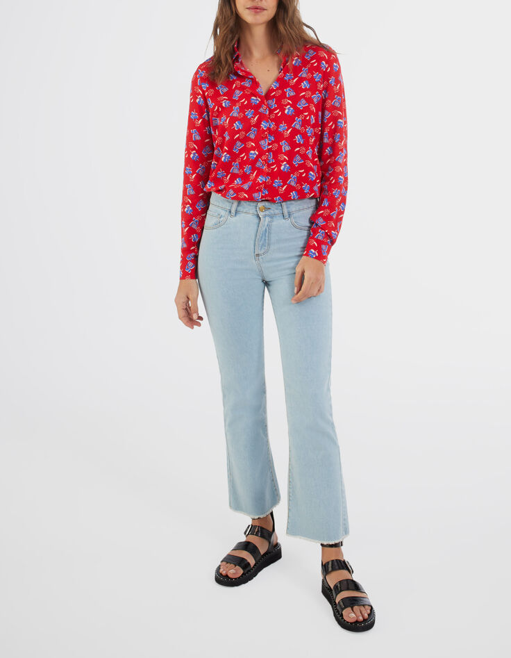 Camisa cereza estampado bohemio I.Code-2