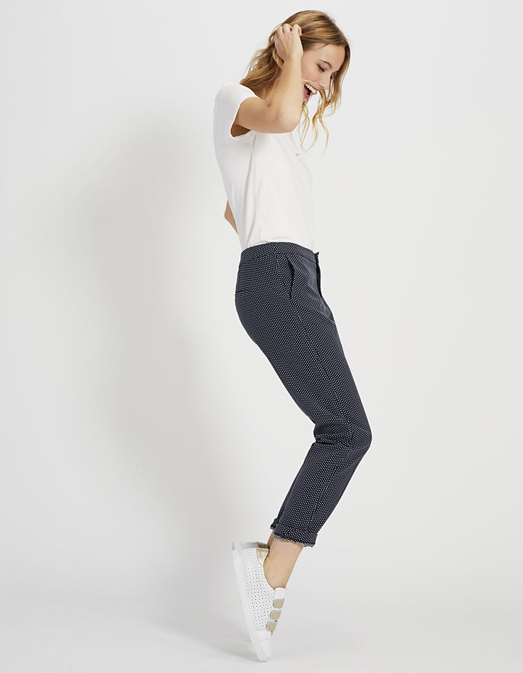 Pantalon marine jacquard croix I.Code-1 Pantalon marine jacquard croix I.Code-1