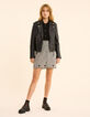I.Code black knit polo collar cardigan-5