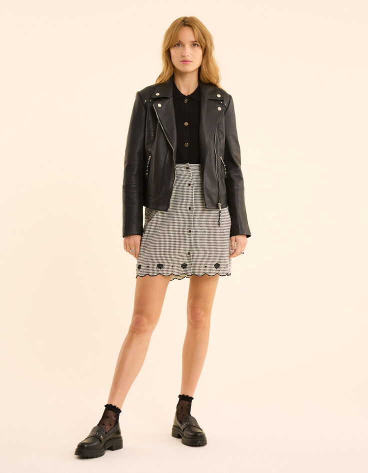 I.Code black knit polo collar cardigan-5