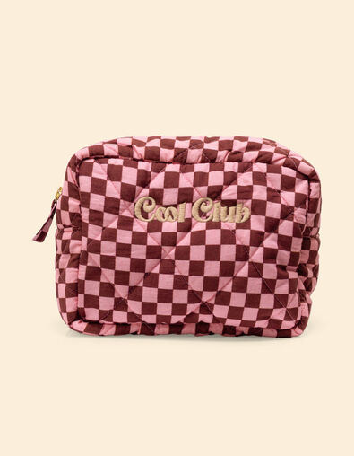 I.Code clutch bag pink checkerboard pattern