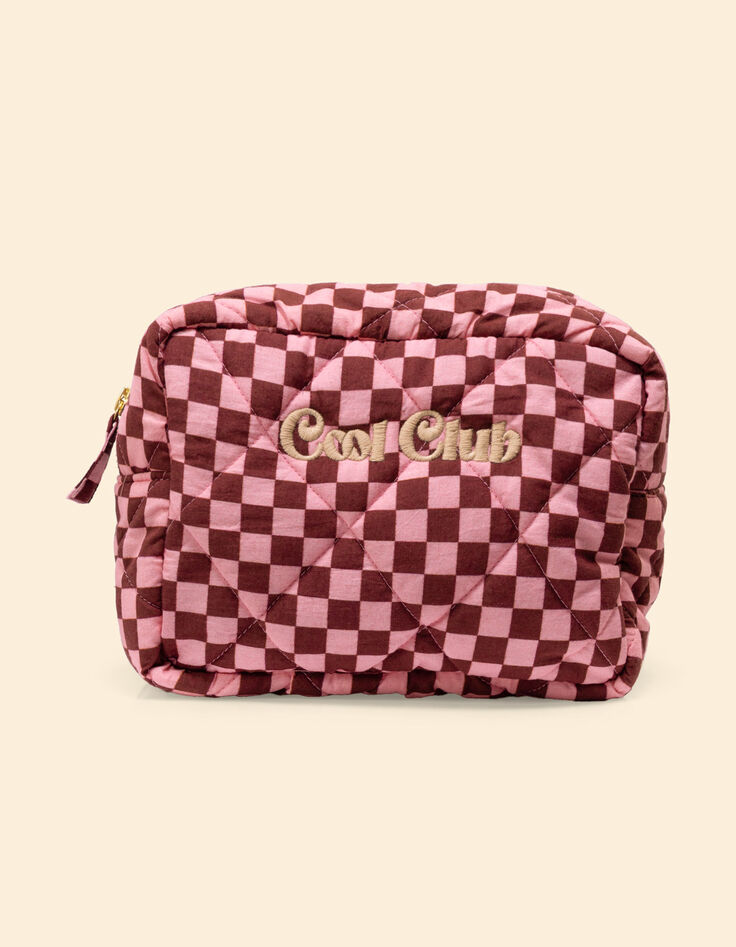I.Code clutch bag pink checkerboard pattern-1