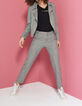 Pantalon de costume noir motif pied-de-poule I.Code-1