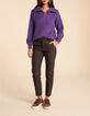 Dark purple gebreide schipperstrui I.Code-5 Dark purple gebreide schipperstrui I.Code-5
