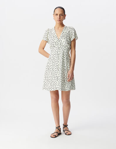 Wei&szlig;es Damenkleid mit Punkteprint - IKKS
