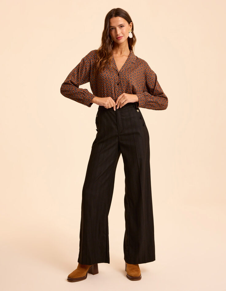 Blusa camel flores negras I.Code-7