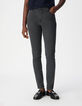 Graue schmale Jeans mit hoher Taille und Nietenverzierung Nina Damen-2