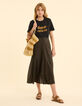 T-shirt manches courtes noir message camel I.Code-3