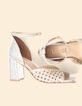 I.Code gold braided leather heeled sandals-6