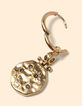 I.Code pendientes de aro con medalla de strass-4
