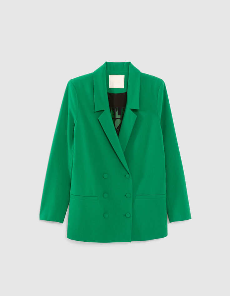 Weidegroene blazer gekruiste knoopsluiting I.Code-3