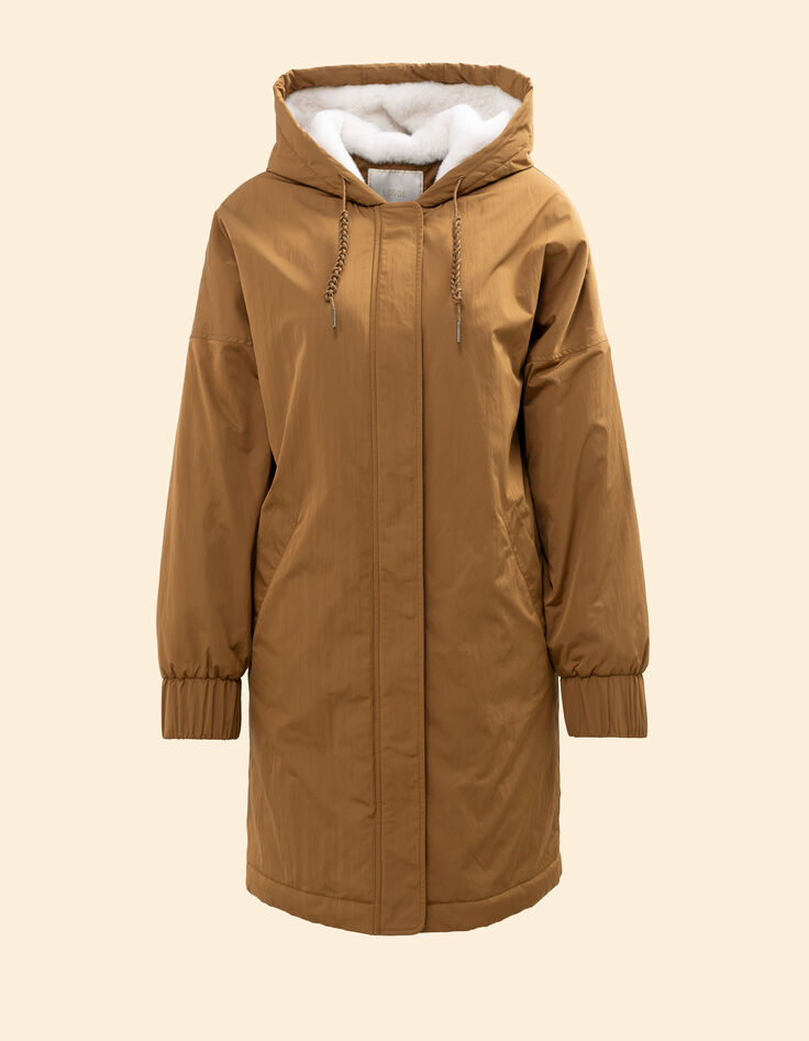Camelbrauner gefütterter Nylonparka I.Code-7 Camelbrauner gefütterter Nylonparka I.Code-7