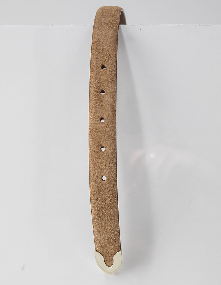 Ceinture sable en cuir velours I.Code-3