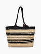 Sac cabas naturel en textile tressé brodé I.Code-5