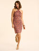 Robe dos-nu rouge imprimé fleuri I.Code-3