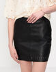 Jupe courte noire en cuir perforé I.Code-5