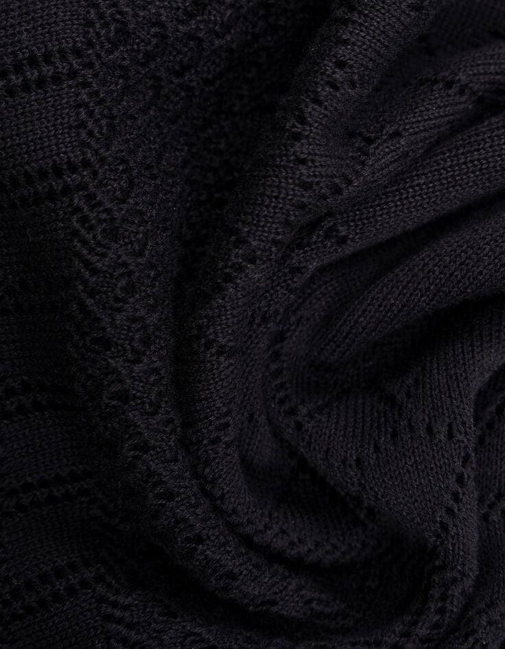 Jersey capa negro punto fino calado Cécile I.Code-3 Jersey capa negro punto fino calado Cécile I.Code-3