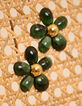 I.Code green flower earrings-1