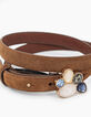 I.Code camel suede leather belt + decorative buckle-2