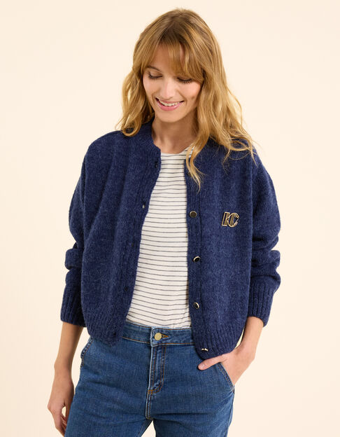 Cárdigan azul marino punto broche extraíble I.Code
