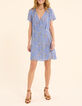 Robe portefeuille bleue imprim&eacute; cachemire floral I.Code-7