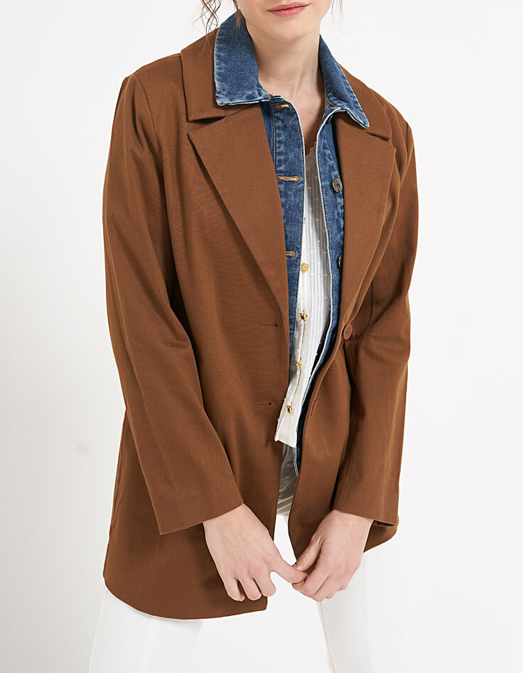Mantel mit herausnehmbarem Jeansfutter in Camel I.Code-2