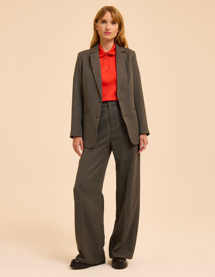 Veste de tailleur grise motif chevrons I.Code-8 Veste de tailleur grise motif chevrons I.Code-8