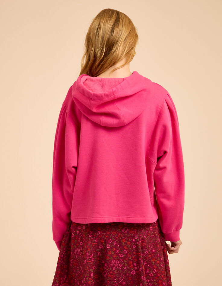 Roze sweathoodie borduursel dubbel hart I.Code-3 Roze sweathoodie borduursel dubbel hart I.Code-3