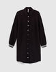 I.Code black seersucker press studded shirt dress-5