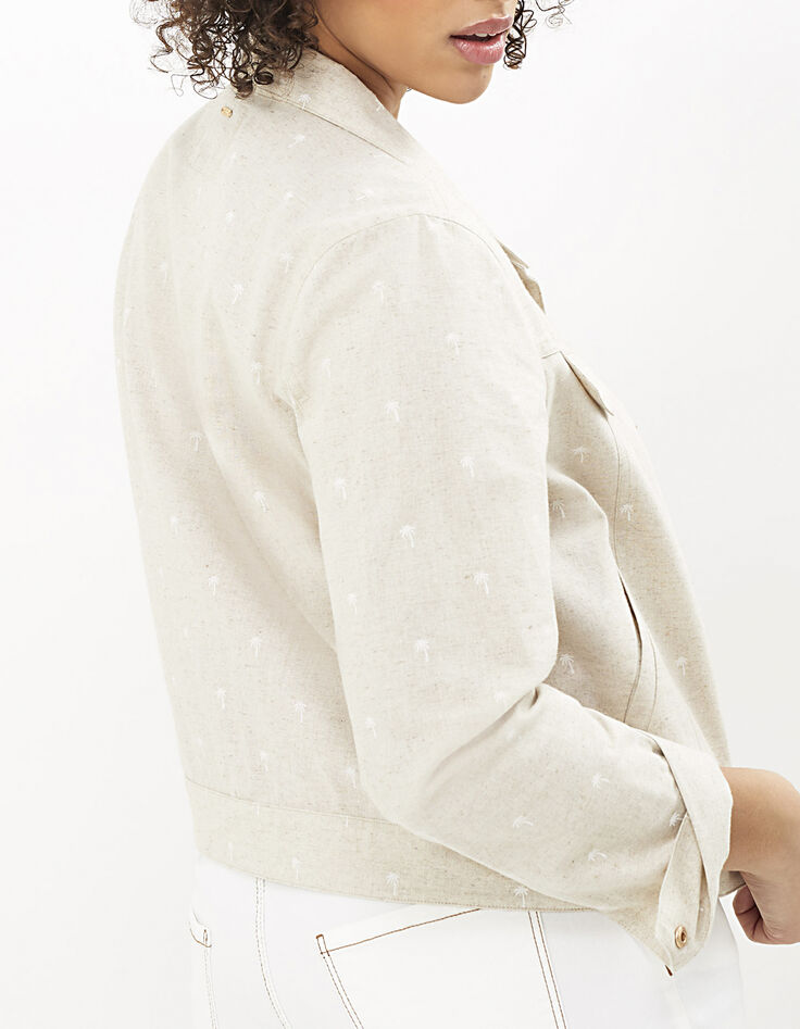 Veste écrue imprimé palmiers I.Code-3