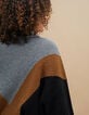 Pull noir, fauve, gris en tricot à col camionneur I.Code-2
