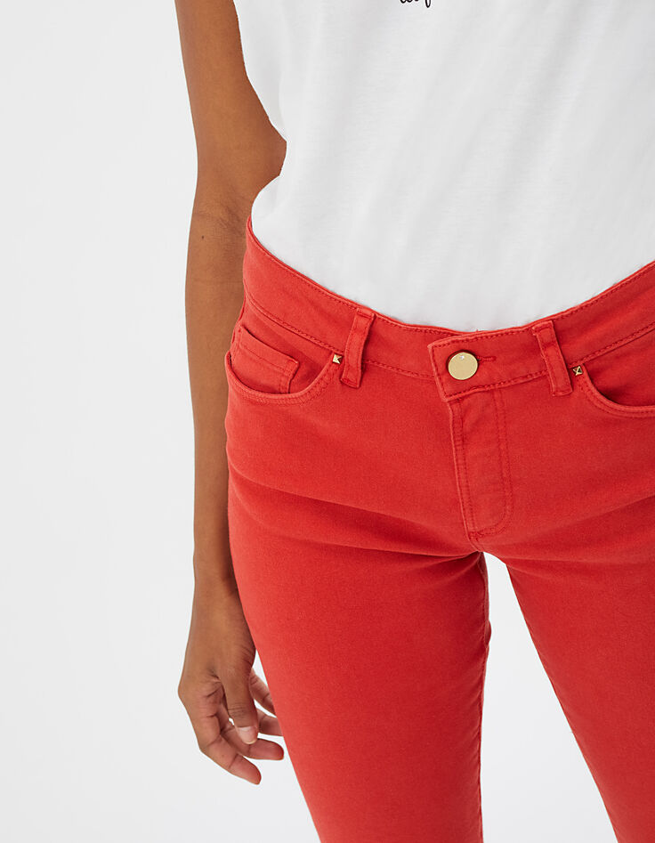 I.Code carnelian red slim jeans-4