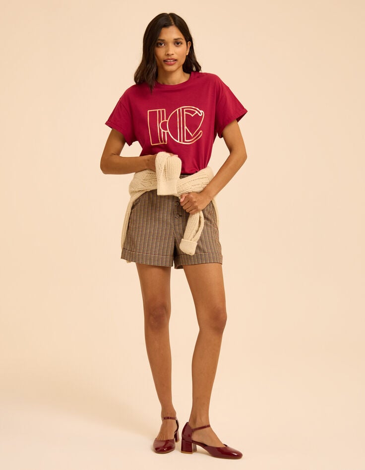 Roze T-shirt koper monogram I.Code-6 Roze T-shirt koper monogram I.Code-6