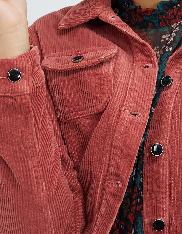 Rosenholzfarbene Cordsamtjacke I.Code-3